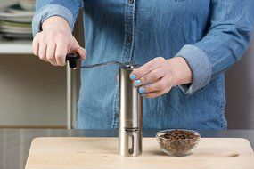 Premium Ceramic Burr Coffee Grinder - Portable Stainless Steel Coffee Mill by California Home Goods - Aeropress... N7