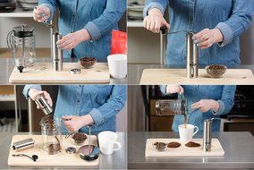 Premium Ceramic Burr Coffee Grinder - Portable Stainless Steel Coffee Mill by California Home Goods - Aeropress... N8