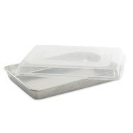Nordic Ware Natural Aluminum Commercial Square Cake Pan with Lid, Exterior 9.88 x 9.88 Inches N11