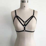Bra Top ，Beautyvan Comfortable Bandage Alluring Harness Elastic Cage Strappy Hollow Out Bra Bustier (M, Black) N4