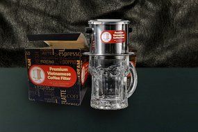 Vietnamese Coffee Filter Phin 11 Ounce (Large), Gravity Insert, One Cup N7