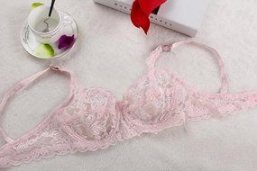 PHOTNO Women Push Up Deep V Ultrathin Underwire Lace Brassiere Bra N47