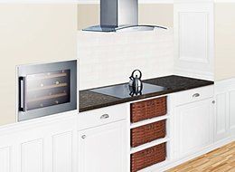 Summit VC28S 28 Bottle Capacity Wine Cooler With Digital Controls Dynamic Compressor Cooling Slide-Out Wooden... N3