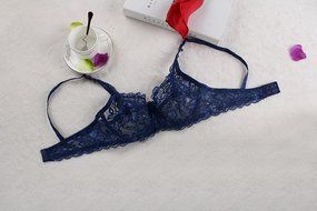 PHOTNO Women Push Up Deep V Ultrathin Underwire Lace Brassiere Bra N52