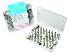 Ateco 55-Piece Stainless Steel Decorating Tube Set with Hinged Storage Box N2