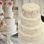 Generic Mold Cake Decoration Tool Lace Silicone for Fondant Cake Cupcake Pink N2