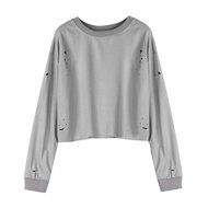 Women's Pullover,Laimeng Cotton Blend Sweatshirt Jumper Sweater Crop Top Coat Sports Knitted Pullover Tops (M,... N10