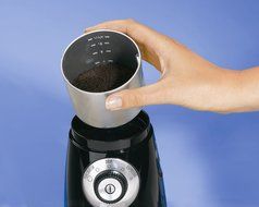 Hamilton Beach Custom Grind Hands-Free Coffee Grinder (Stainless Steel Chamber, Black) N2