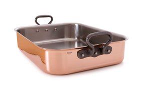 Mauviel 1830 M'heritage Tri-ply Copper Roasting Pan W/ Cast Iron Handles