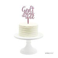 Andaz Press Baby Shower Acrylic Cake Toppers, Gold Glitter, Oh Baby, 1-Pack, Nautical Ocean Themed Party Decor... N30