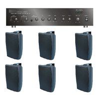 Store/Salon/Restaurant Business Background Music Sound System- Amp, 6 Surface Speakers +