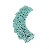 Tinksky 50pcs Laser Cut Butterfly Hollow Pattern Cake Paper Wrap Cupcake Wrapper Wedding Decor (Blue) N3