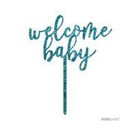 Andaz Press Baby Shower Acrylic Cake Toppers, Gold Glitter, Oh Baby, 1-Pack, Nautical Ocean Themed Party Decor... N35