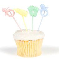 Fun Express Baby Shower Cupcake Food Picks - 72 Pieces