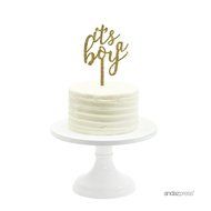 Andaz Press Baby Shower Acrylic Cake Toppers, Gold Glitter, Oh Baby, 1-Pack, Nautical Ocean Themed Party Decor... N38