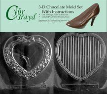 Cybrtrayd V303AB Chocolate Candy Mold, Includes 3D Chocolate Molds Instructions and 2-Mold Kit, Personalized Heart...