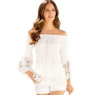 Hot Sale,Laimeng Milk Silk Womens Long Sleeve Shirt Casual Lace Blouse Loose Cotton Tops T Shirt (L, Black) N14