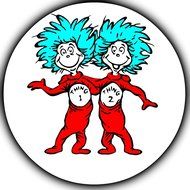 Dr Seuss Thing 1 Thing 2 Edible Image Photo 8&quot; Round Cake Topper Sheet Personalized Custom Customized Birthday...