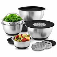 Wolfgang Puck Stainless-Steel Mixing Bowls with Lids, 12-Piece Set
