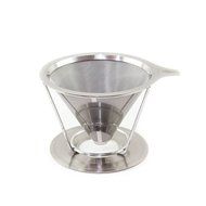 BOCHA - Pour Over Coffee Cone Dripper, Permanent and Reusable Stainless Steel Filter with Cup Stand N8