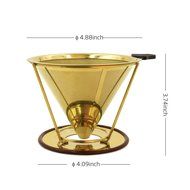 Nicelucky Gold Coated Pour Over Coffee Dripper Filter - Reusable Double Layer Fine Mesh Fliter Cone and Separate... N2