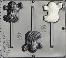 Happy Ghost Lollipop Chocolate Candy Mold 938