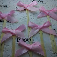 DOOXOO 3.5&quot; Pink Ribbon Bow Cupcake Topper Birthday Topper Baby Shower Cake Topper Wedding Party Confetti Decorative... N4