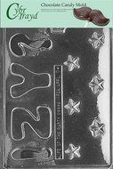 Cybrtrayd L008 Letters and Numbers Chocolate Candy Mold, Y, Z, Stars
