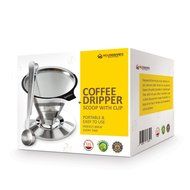 Stainless Steel Pour Over Coffee Dripper By Housewares Solutions + Bonus Coffee Scoop With Built In Bag Clip N8