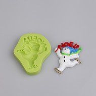 Y&amp;XL&amp;H Christmas Noel Ice Skating Snowman Fondant Silicone Mould for Cake Decorating Cupcake Candy Chocolate Clay... N2