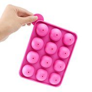 Ckeyin 12-Cavity Silicone Mold Ball Shaped Lollipop Cupcake Baking Mold with 20Pcs Sticks