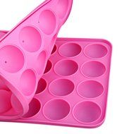 Ckeyin 12-Cavity Silicone Mold Ball Shaped Lollipop Cupcake Baking Mold with 20Pcs Sticks N2