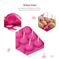 Ckeyin 12-Cavity Silicone Mold Ball Shaped Lollipop Cupcake Baking Mold with 20Pcs Sticks N3