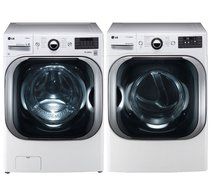 LG White Front Load Mega Capacity Laundry Pair with WM8000HWA 29" Washer and DLGX8001W 29" Gas Dryer