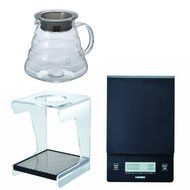 Hario V60 Series Drip Station, Scale and Glass Kettle All Sold Together