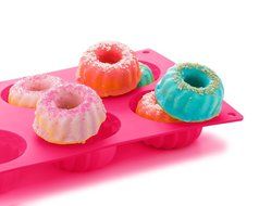 1 Pack 6 Cavity Donut Pan BONUS EBOOK! 100% Food Grade Top Silicone Baking Pan, BPA-Free, Non-Stick, Full Size... N3