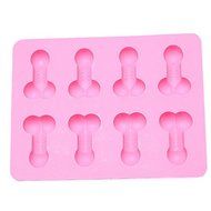 Penis Sharped Silicone Ice Cube Tray Cake Chocolate Mold Baking Mould Pink CT11 N2