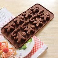 Sher Bakeware Silicone Gingerbread Man and Crutches Baking Molds for Chocolate N2