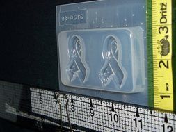 Reusable cancer awareness ribbon plastic mold 616 N2