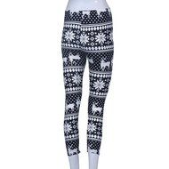PHOTNO Women Skinny Stretchy Snowflake Deer Printed Leggings Pencil Tight Pants N5