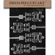 Dress My Cupcake Chocolate Candy Mold, Robot Lollipop