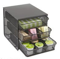Safco Products 3274BL Onyx Mesh Hospitality Organizer, 1 Drawer, Black N2