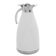 2.0L White Stainless Steel Double Wall Vacuum Insulated Thermal Carafe / Hot Coffee &amp; Tea Serving Pitcher N4