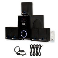 Acoustic Audio AA5817 Home Theater 5.1 Speaker System with Optical Input and 4 Extension Cables N2