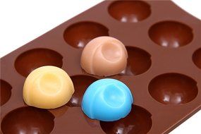 Eyeball Half Round Candy Chocolate Soap Jello Tray Mold Silicone Party maker (Ships From USA) N7