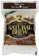 Natural Brew #2 Cone Coffee Filters, Natural Brown Paper, 100-Count Bags (Pack of 8)