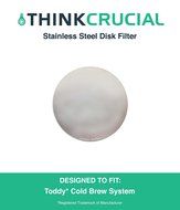 Washable &amp; Reusable Stainless Steel Disk Filter Fits All Toddy Cold Brew Coffee System Makers, Including T2N Model...