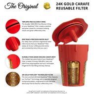 MaxBrew 24K Gold Reusable K-Carafe Filter for Keurig 2.0 - K-Cup Reusable 4-5 Cup Carafe Filter for Keurig 2.0 N7