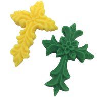 Okallo Products Set of 2 Cross Molds for Candy Cake Decorations - Silicone Crucifix Mold for Catholic Cup Cakes N6