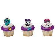 Skull Characters Cupcake Rings - 24 pc